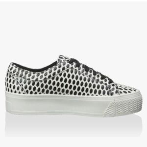 LOEFFLER RANDALL Lace-Up Platform Sneaker Embossed Leather SZ 9 Luxury Preppy